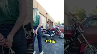 Husband gets mad at motorcycle prank