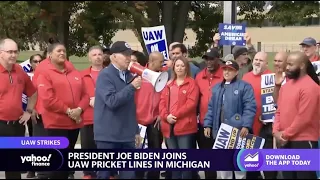 President Biden joins UAW picket line in Michigan