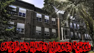 EXPLORING ABANDONED HAUNTED 1970's SCHOOL ALONE!  ALMOST GOT CAUGHT!