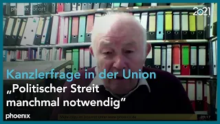 phoenix tagesgespräch mit Günther Beckstein zur K-Frage innerhalb der Union am 20.04.21