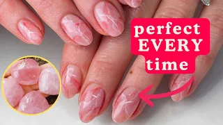 ROSE QUARTZ NAIL ART TUTORIAL (so easy)