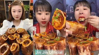 Mukbang bone marrow asmr- 牛骨髓 - 쇠고기 골수 - 牛骨髄 - thánh ăn tủy xương #624 Jin Jin Official