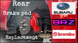 Subaru BRZ Brembo rear brake pad replacement