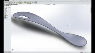 UG の Solidworks -   Spoon    不規則曲線、修剪圖元、填補曲面、伸長除料、圓角、投影曲線