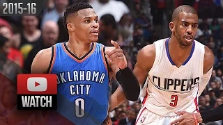 Chris Paul vs Russell Westbrook PG Duel Highlights (2016.03.02) Clippers vs Thunder - ELITE!