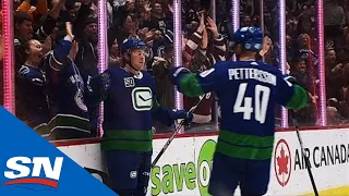 Canucks’ Brock Boeser Slams Home Rebound For First Goal Of Season