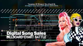 NICKI MINAJ vs CARDI B - Digital Song Sales Chart Battle | 2010-2023