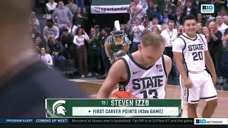 Steven Izzo First Career Basket (1/14/2024) - Michigan State Radio Audio