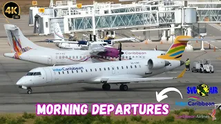 Morning Departures!! Caribbean Airlines ATR72-600 | InterCaribbean CRJ-700 | SVG DHC6