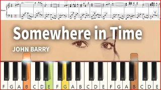 Somewhere in Time Easy Piano Tutorial John Barry