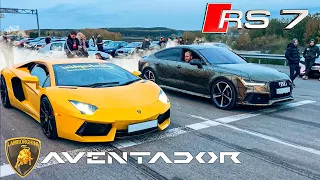 БОЙНЯ! AUDI RS7 vs Lambo Aventador | SRT 8 v GTR 900 HP | Porsche 911 v Tesla | AMG E63s vs BMW M5