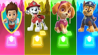 Paw Patrol Ryder 🆚 Marshall 🆚 Skye 🆚 Chase ||Tiles Hop Edm Rush Full Episode