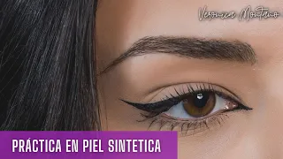 Práctica en Piel Sintética de Micropigmentación de Ojos.