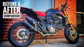 2023 Ducati Monster SP | Arrow Decat Pipe Comparison