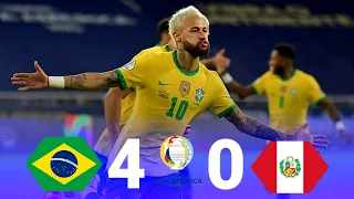 Brazil 4 × 0 Peru | Extended Highlight and goal [Copa America 2021]