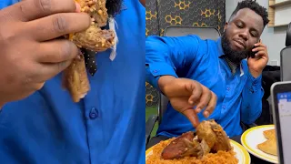 Sabinus finally eats rice and chicken