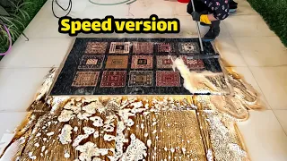 You Wont Believe The Pattern That's Under This Filthy Rug ! Carpet Cleaning