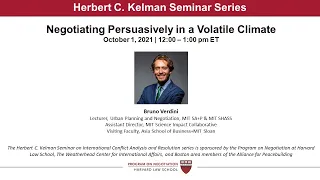 Kelman Seminar Series: Negotiation Persuasively in a Volatile Climate