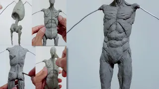 Sculpting MODELING MALE FIGURE Using water based clay ( for beginners ) FIGURE MODELING - PART 2