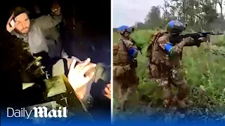 English subtitles reveal what Ukraine soldiers are saying as they assault Russian trench