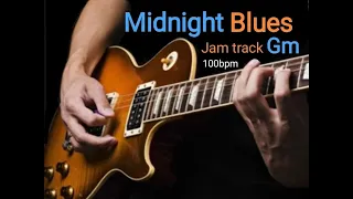 Midnight Blues Backing Track in Gm - jam track 100bpm