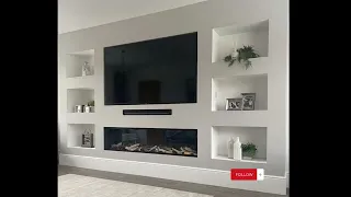 41- Wonderful gypsum board TV wall units/Ideas 2023