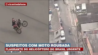 Flagrante: suspeitos fazem manobras com moto roubada