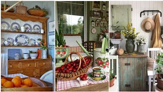 Antique English country farmhouse decorating ideas. Antique English county cottage decor tips.