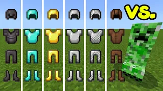 All Armor in Minecraft vs Creeper (Netherite, Diamond, Gold, Iron, Chain, Leather)