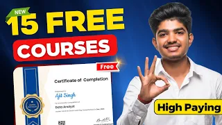 Top 15 Online FREE Courses with Free Certificates 🚀 | Learn High-Paying Skills Now!