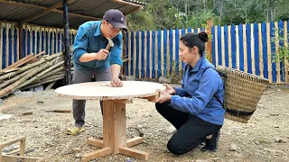 Make a new wooden dining table and harvest guavas to sell - Mountain life | Dang Thi Mui