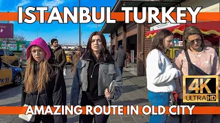 ISTANBUL TURKEY OLD CITY WONDERFUL ROUTE EMINONU BAZAAR TO KARAKOY 4K ULTRA HD WALKING TOUR 2024