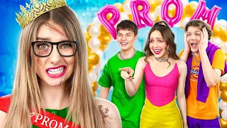 ¡Chica Pobre Avergonzada en el Baile! Mi Crush se Enamoró de Mi Gemela | Chica Pobre en Escuela Rica