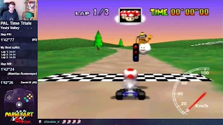 Mario Kart 64 - Yoshi Valley 3lap 1'42"61 (PAL)
