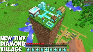 I found SECRET TINY DIAMOND VILLAGE ON LONG DIRT TOWER in Minecraft ! DIAMOND VILLAGE !