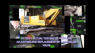 komatsu pc 220-7 actual pressure testing of hydraulic system,watch and see