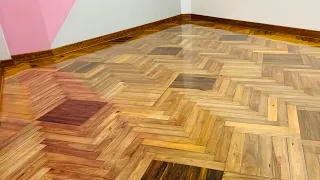 ¿PULIENDO UN PISO CON AMOLADORA? //PARQUET//! QUE LOCURA!! 💪🏻🛠😎