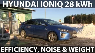 Hyundai Ioniq efficiency, noise and weight tests
