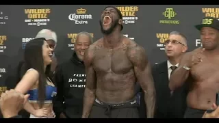 DEONTAY WILDER MAKES CORONA GIRL JUMP OUT OF HER SKIN WITH HIS FAMOUS WAR-CRY