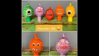 Faschings- Monster/ Halloween/ super einfach, es mit Kindern zu basteln