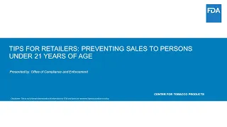 Tips for Retailers: Preventing Sales to Persons Under 21 Years of Age