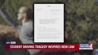 Student driving tragedy inspires new law