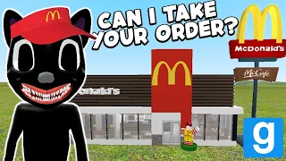 CARTOON CAT GETS A JOB AT... McDONALDS?! (Garry's Mod Sandbox) | JustJoeKing