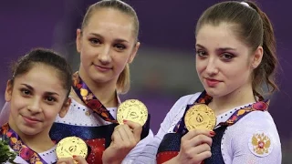 Российские гимнастки! Чемпионки! Золотые медали Баку 2015!