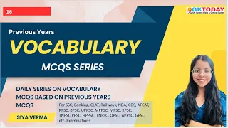 DAILY VOCABULARY SERIES #16 : 50 Words in 15 Minutes - SSC Exam Special