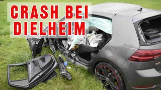 Golf GTI kracht bei Dielheim in Seat Leon - Rettungshubschrauber im Einsatz