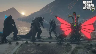 Godzilla Ride and Venom Godzilla Vs Mecha Ghidorah and Monster X - GTA V Mods