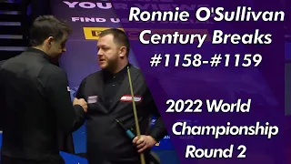 Ronnie O'Sullivan Century Breaks 1158-1159 | 2022 World Championship Round 2