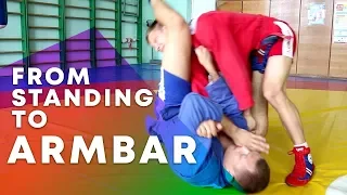 How to apply an arm bar from standing quickly?