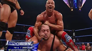 Big Show & Eddie Guerrero vs Kurt Angle & Reigns (Angle shaves Show's head) 2/2 (SmackDown) HD 2004